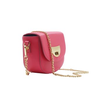 vue profil mini sac cuir fushia jules & jenn