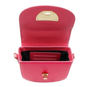 vue interne mini sac cuir fushia jules & jenn