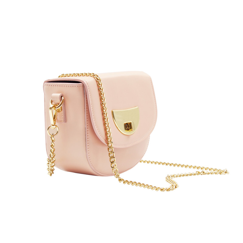 vue profil mini sac cuir rose poudre jules & jenn