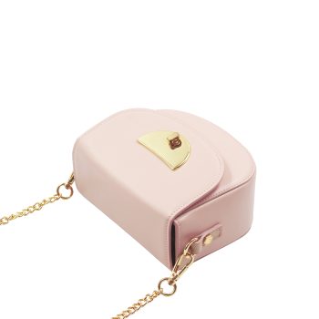 vue dessus mini sac cuir rose poudre jules & jenn
