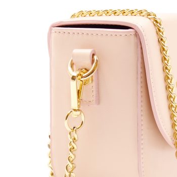 vue detail mini sac cuir rose poudre jules & jenn