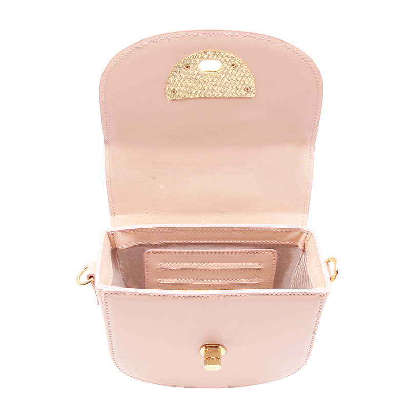 vue interne mini sac cuir rose poudre jules & jenn