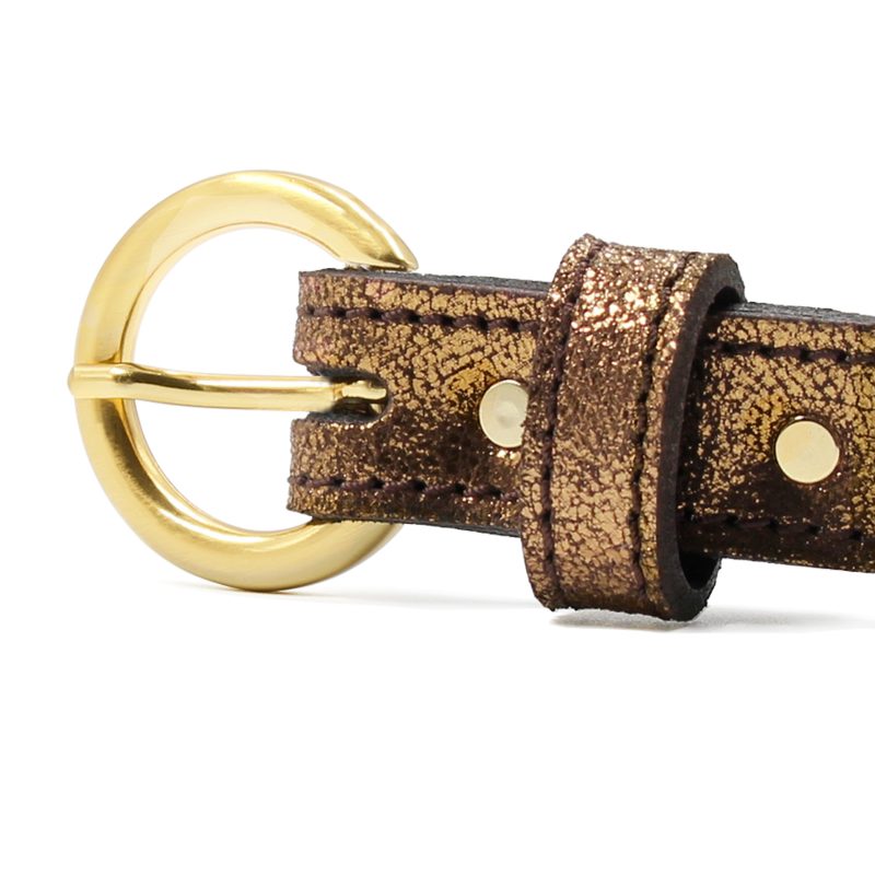 vue boucle ceinture boucle or cuir metallise bronze jules & jenn