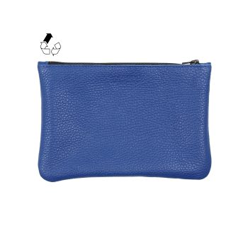 vue arriere pochette cuir graine upcycle bleu moyen modele jules & jenn