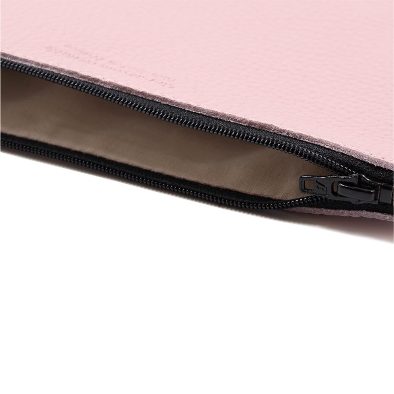 vue interne pochette cuir graine upcycle rose moyen modele jules & jenn