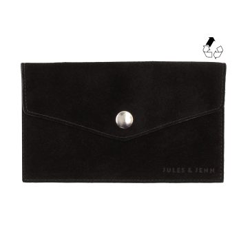 pochette enveloppe cuir daim upcycle noir jules & jenn