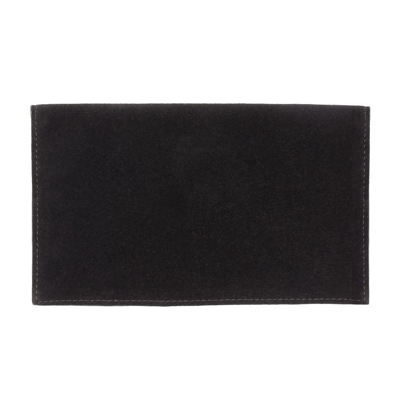vue arriere pochette enveloppe cuir daim upcycle noir jules & jenn