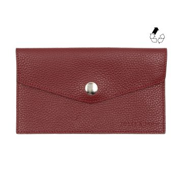 pochette enveloppe cuir graine upcycle bordeaux jules & jenn