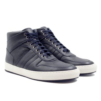 baskets gaspard cuir graine bleu jules & jenn