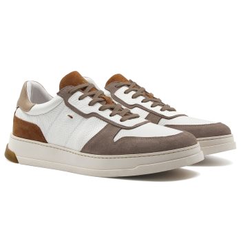 baskets leo cuir blanc camel jules & jenn