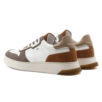 vue arriere baskets leo cuir blanc camel jules & jenn