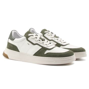 baskets leo cuir blanc kaki jules & jenn