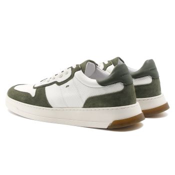 vue arriere baskets leo cuir blanc kaki jules & jenn