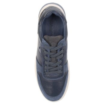 vue dessus baskets leo cuir bleu jules & jenn