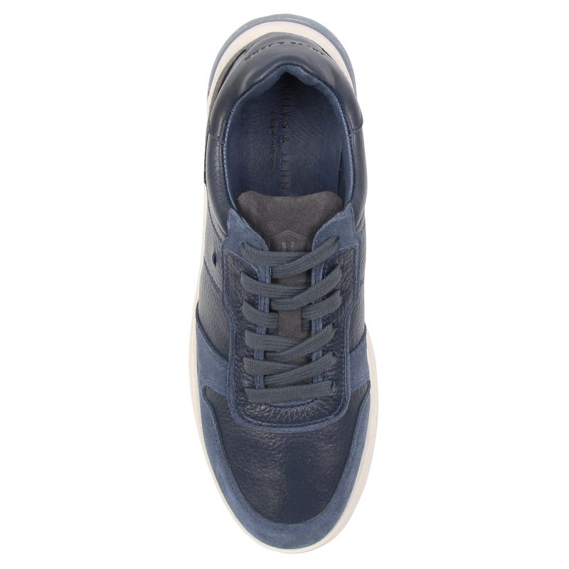 vue dessus baskets leo cuir bleu jules & jenn