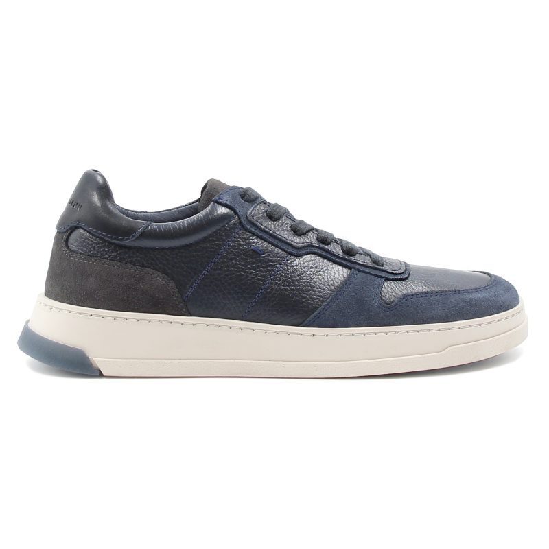 vue profil baskets leo cuir bleu jules & jenn