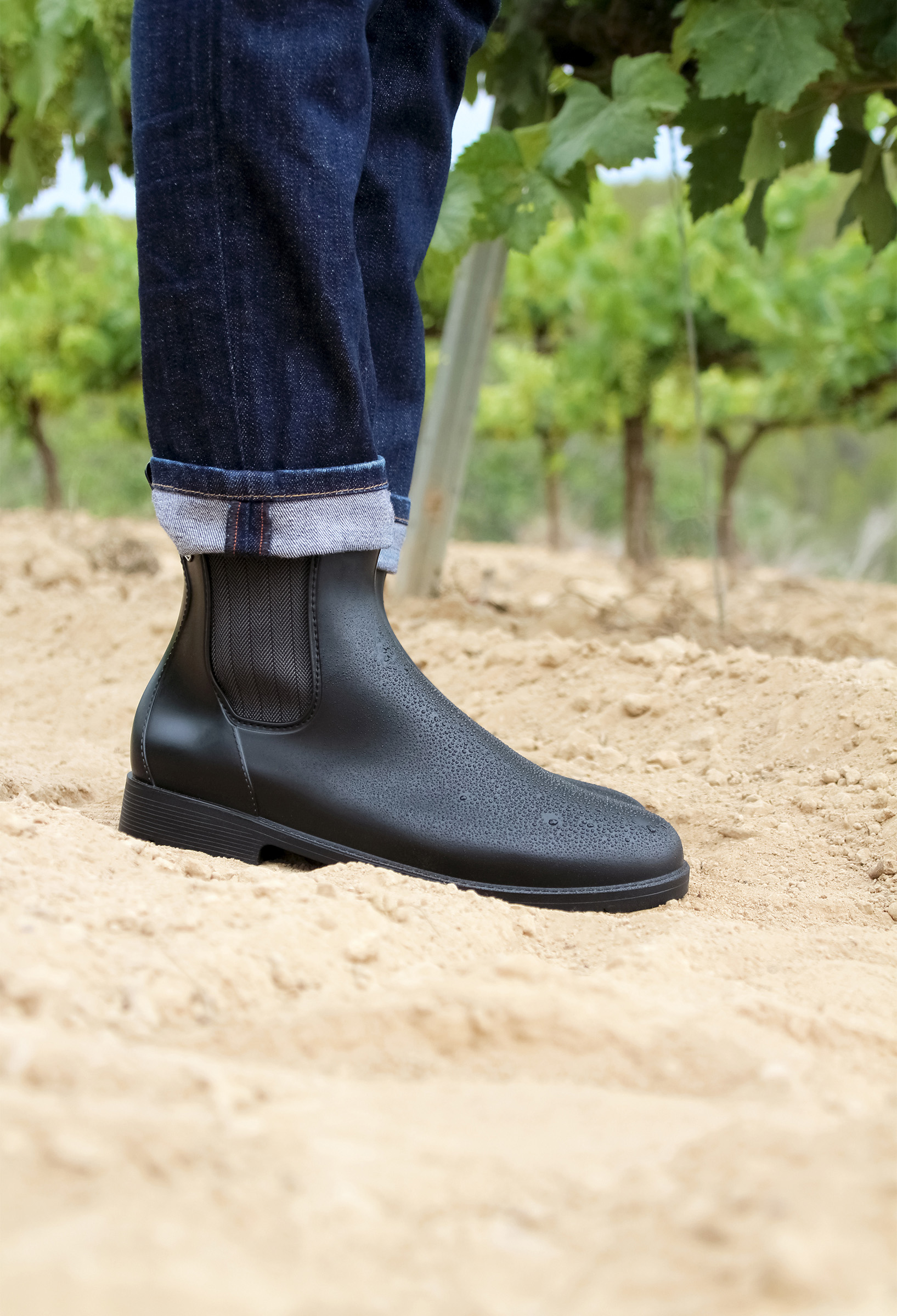Boots de pluie pour homme noir gris JULES & JENN