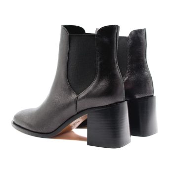 vue arriere bottines chelsea talon cuir irise noir jules & jenn