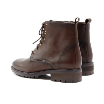 vue arriere bottines plates lacets cuir marron jules & jenn