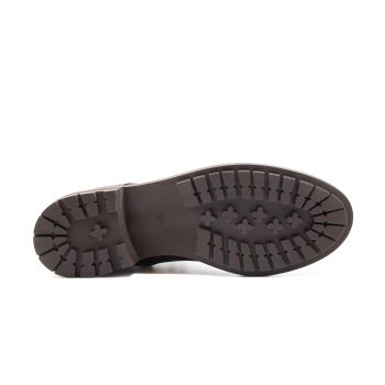 vue dessous bottines plates lacets cuir marron jules & jenn