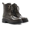 bottines ranger crantees cuir kaki jules & jenn