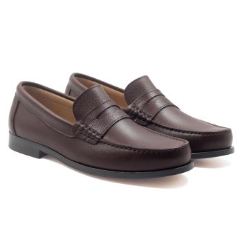 mocassins urbains cuir graine marron jules & jenn
