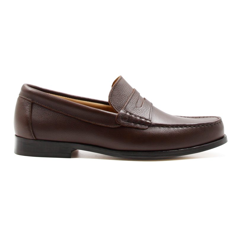 vue profil mocassins urbains cuir graine marron jules & jenn