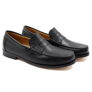 mocassins urbains cuir graine noir jules & jenn