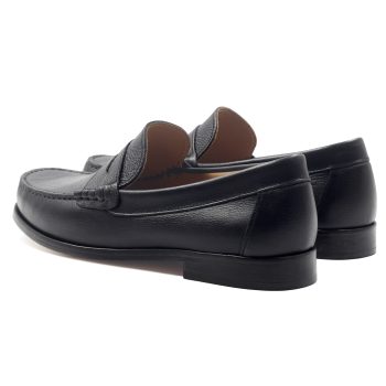 vue arriere mocassins urbains cuir graine noir jules & jenn