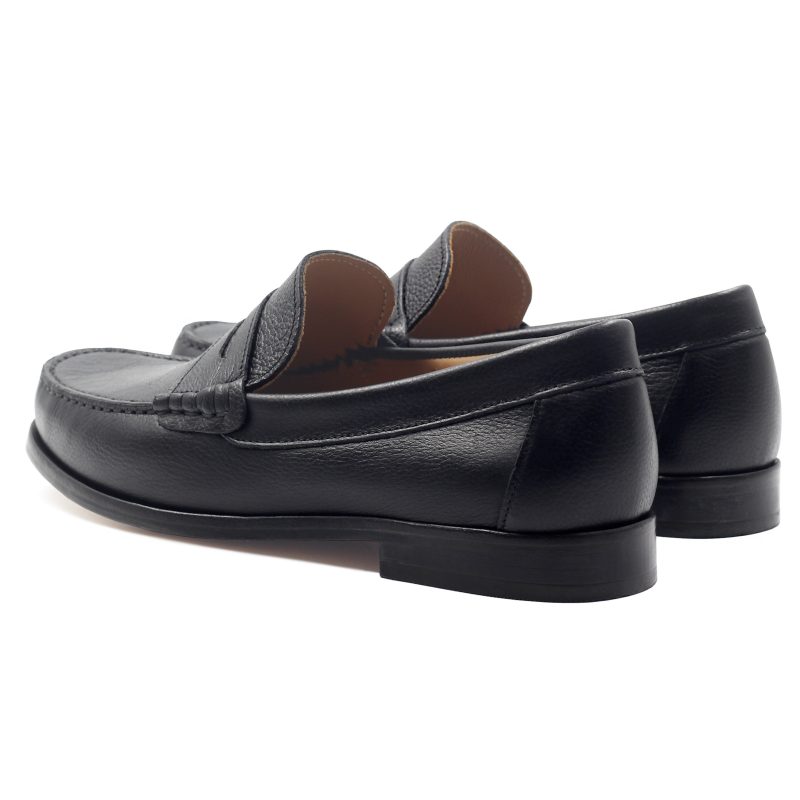 vue arriere mocassins urbains cuir graine noir jules & jenn