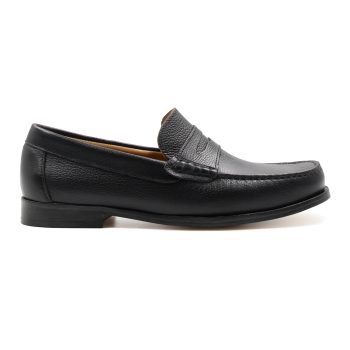 vue profil mocassins urbains cuir graine noir jules & jenn
