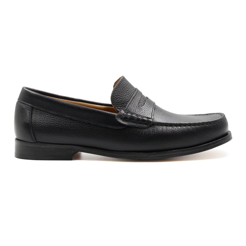 vue profil mocassins urbains cuir graine noir jules & jenn