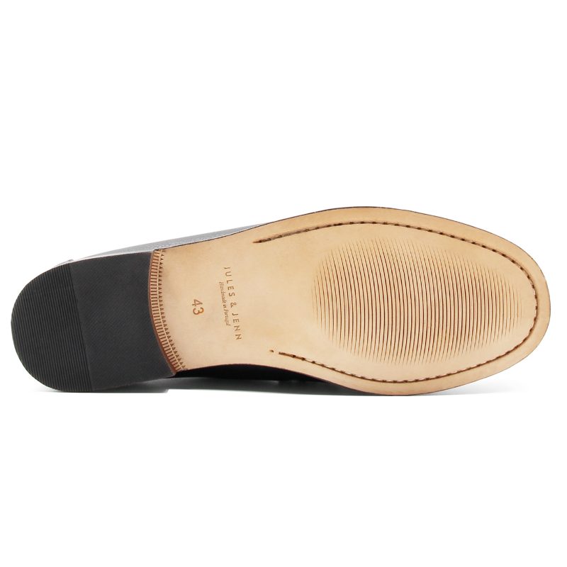 vue dessous mocassins urbains cuir graine noir jules & jenn