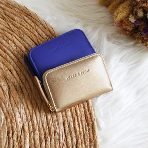 vue posee porte monnaie cuir bleu royal jules & jenn