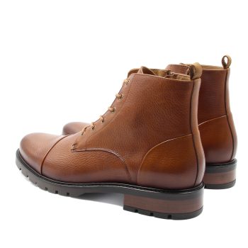 vue arriere ranger boots cuir graine camel jules & jenn