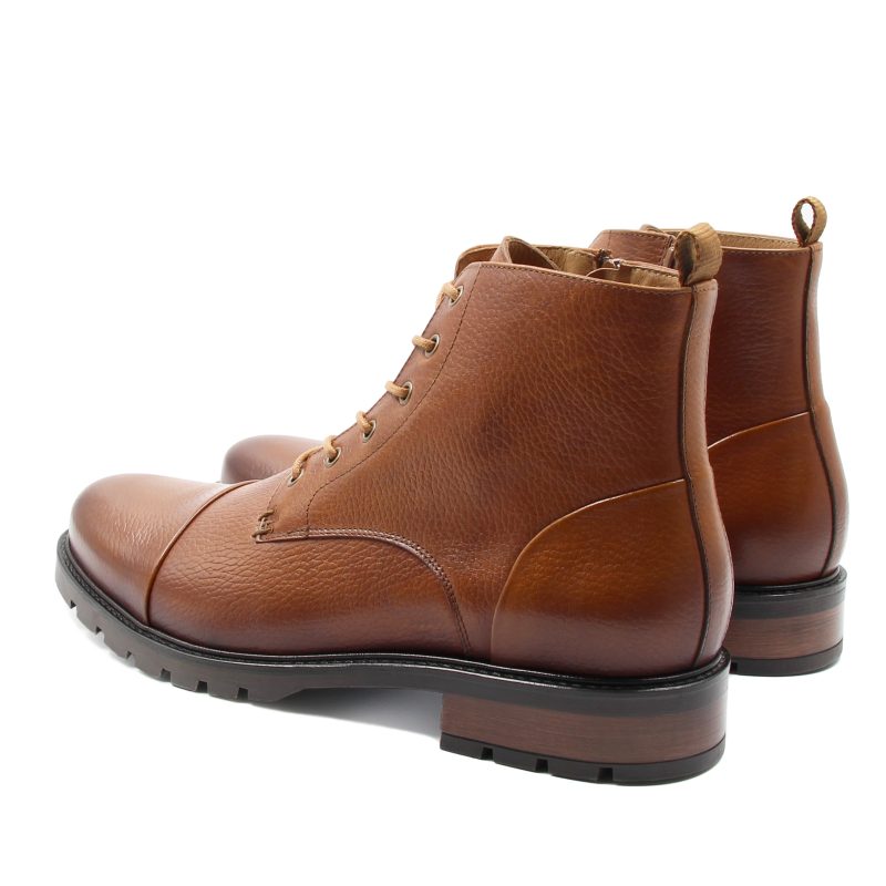 vue arriere ranger boots cuir graine camel jules & jenn