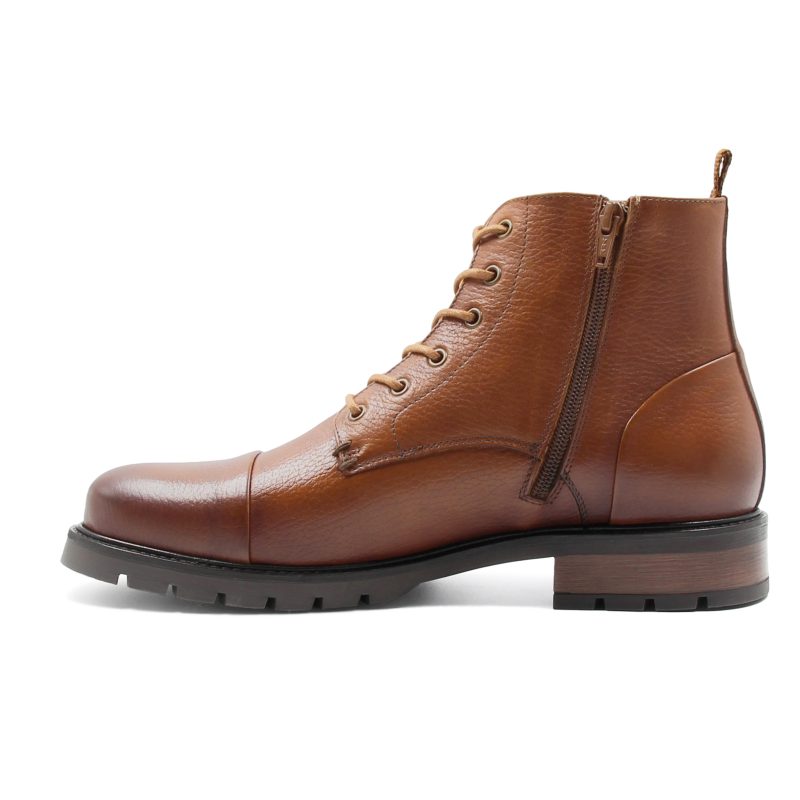 vue interne ranger boots cuir graine camel jules & jenn