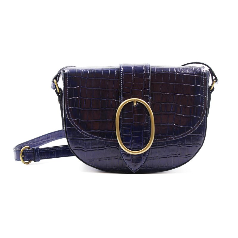 sac boucle cuir imprime crocodile bleu jules & jenn