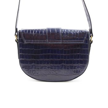 vue arriere sac boucle cuir imprime crocodile bleu jules & jenn