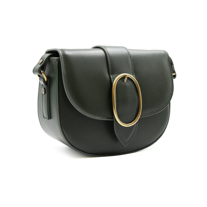 vue profil sac boucle cuir kaki jules & jenn