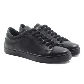 tennis lacet cuir noir jules & jenn
