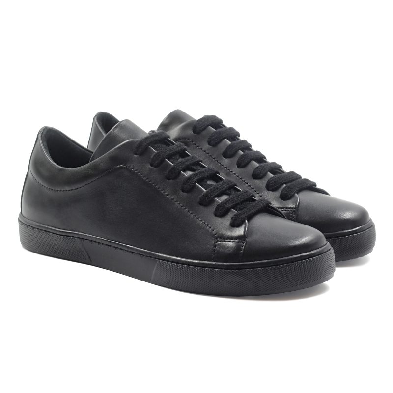 tennis lacet cuir noir jules & jenn