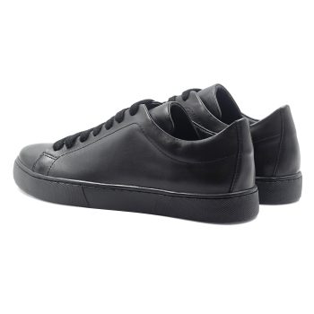 vue arriere tennis lacet cuir noir jules & jenn
