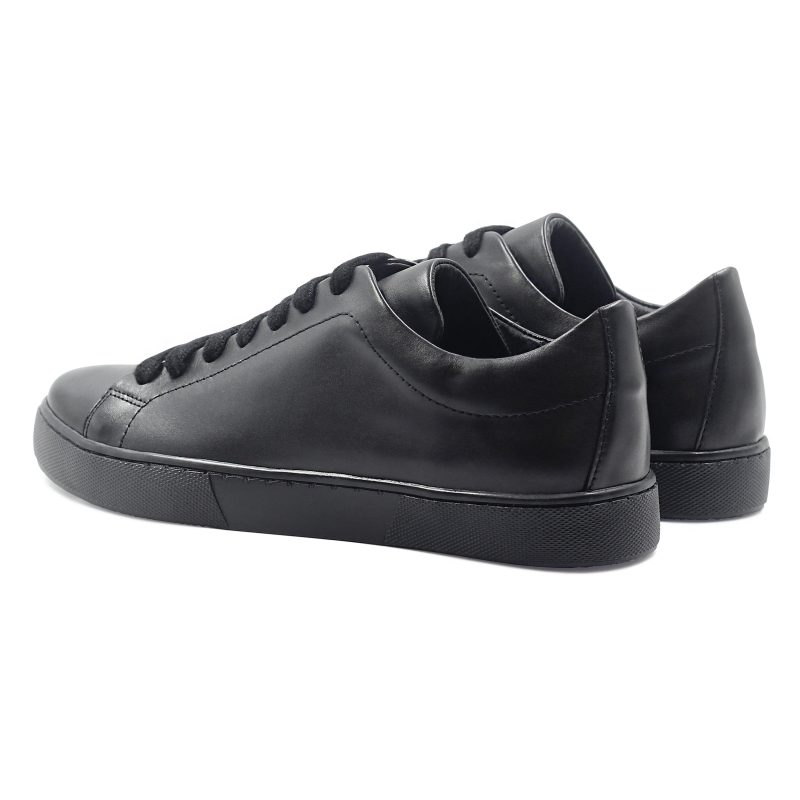 vue arriere tennis lacet cuir noir jules & jenn