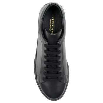 vue dessus tennis lacet cuir noir jules & jenn