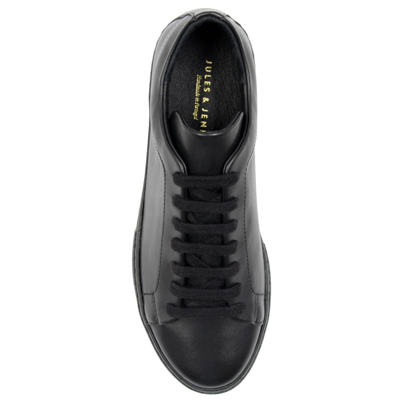 vue dessus tennis lacet cuir noir jules & jenn