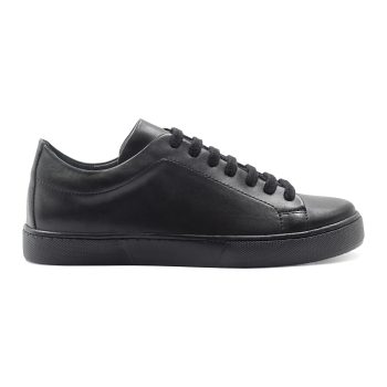 vue profil tennis lacet cuir noir jules & jenn