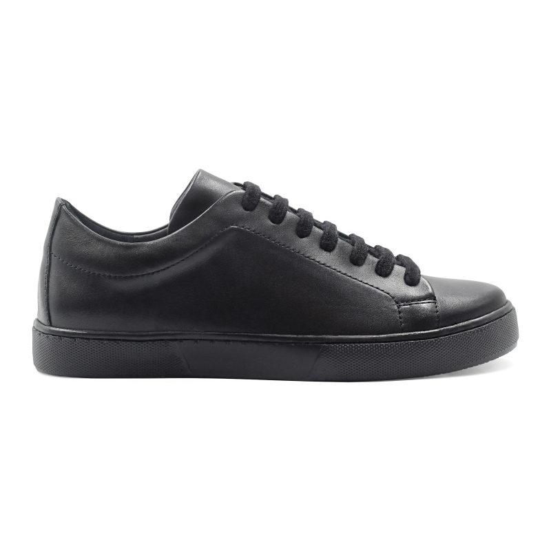 vue profil tennis lacet cuir noir jules & jenn
