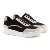 baskets vintage cuir daim noir beige jules & jenn