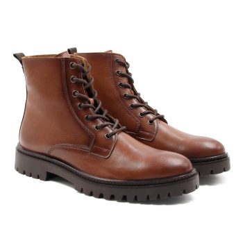 boots lacet crantees cuir cognac jules & jenn